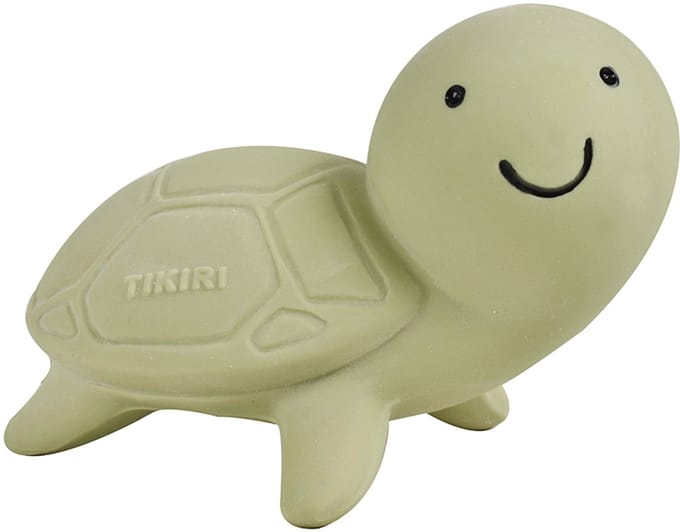 TIKIRI Mijn Eerste Oceaandiertje - Schildpad - Natuurlijk Rubber - Met Belletje - 0 Jaar