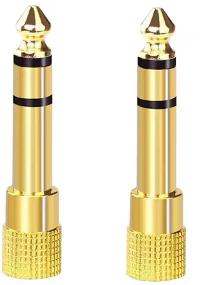 Audio adapter – Jack plug – 6,3mm naar 3,5mm – Stereo Adapter – Gold Color – 2 stuks – Compact formaat – Goud