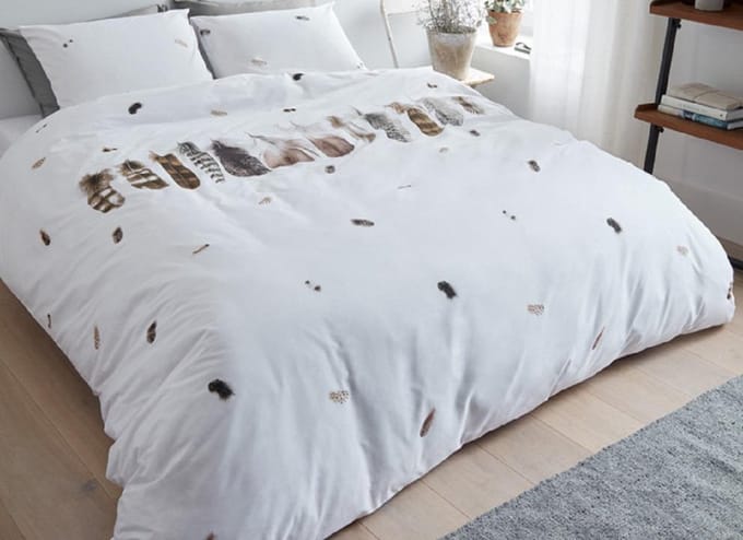 Marjolein Bastin Wild Feathers Dekbedovertrek - Lits-jumeaux - 240x200/220 cm - Natural