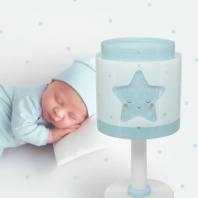 Dalber Kindertafellamp Baby Dreams, blauw, G4, Ø 15 cm