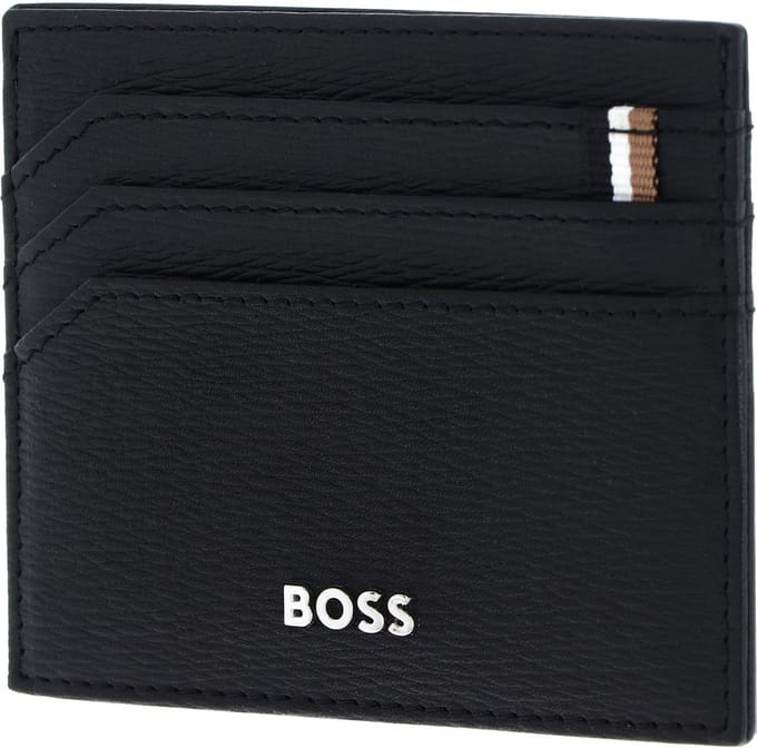 HUGO BOSS Leren Kaarthouder Iconic Card Holder Black Zwart
