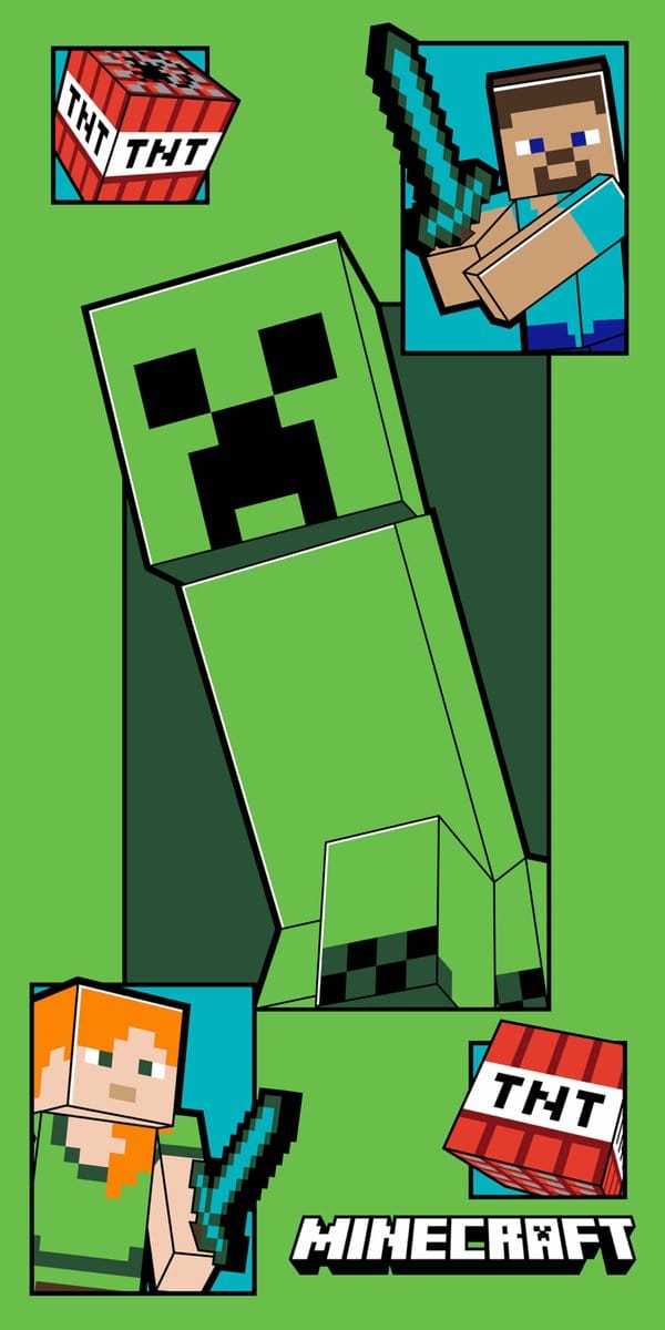 Minecraft Strandlaken Incoming 70 x 140 cm