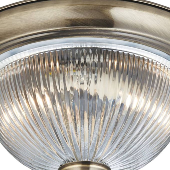 Searchlight Plafondlamp American Diner IP44, messing antiek