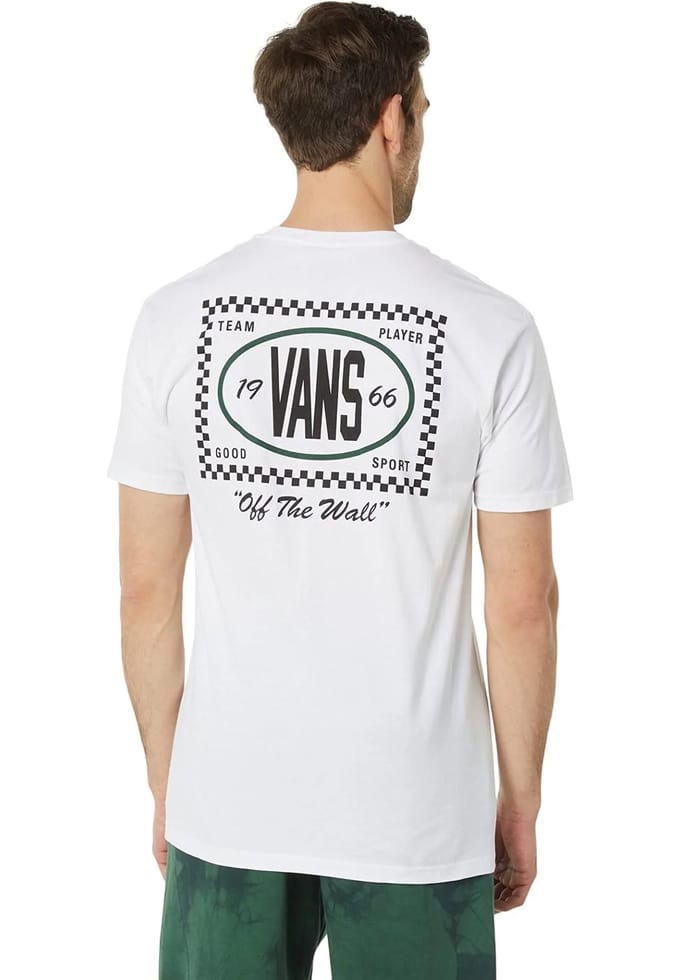 Vans Heren teamspeler dambord T-shirt in wit