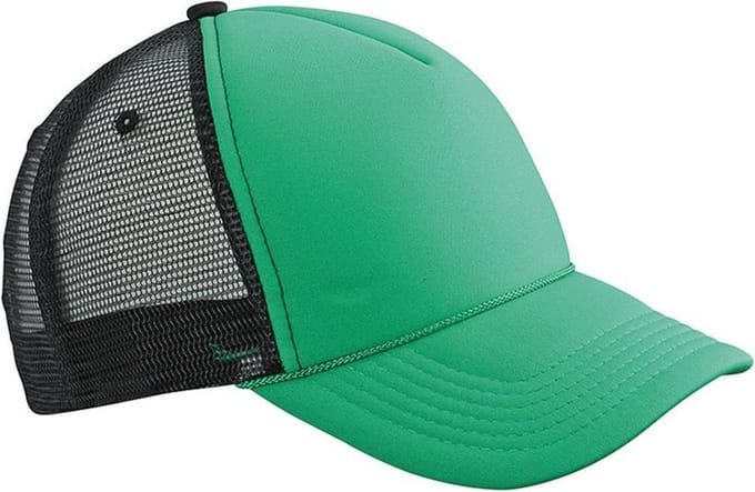Myrtle Beach Volwassenen Unisex 5 Panel Retro Mesh Cap (Groen/zwart)