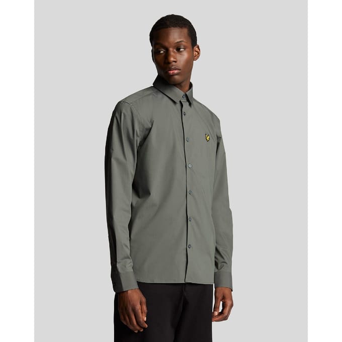 Lyle & Scott Heren Bamboe Shirt Met Lange Mouwen (Grijs)