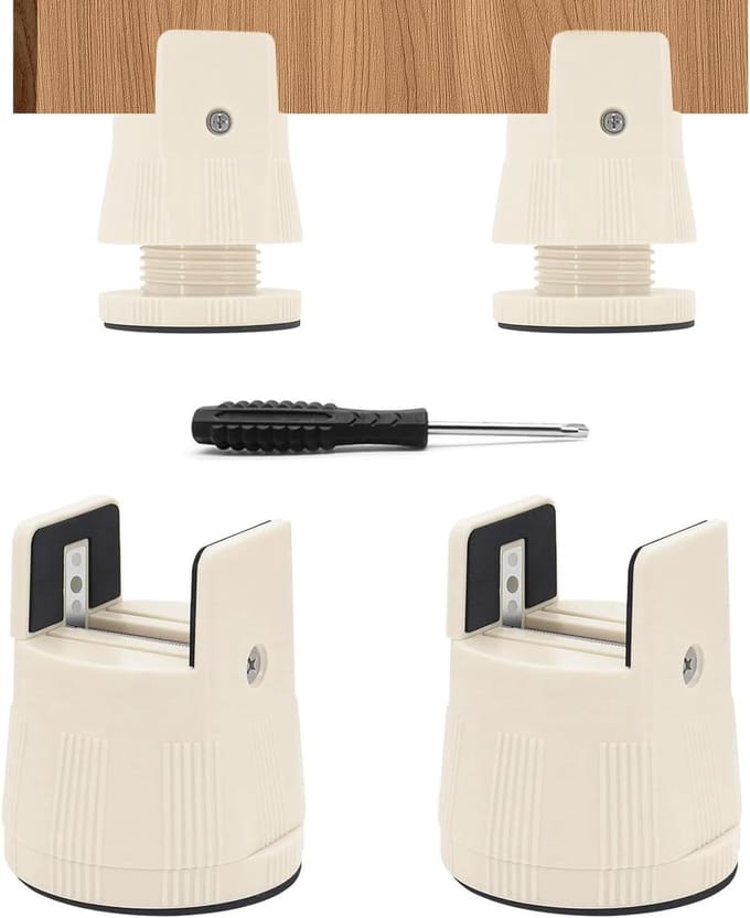 Verstelbare Meubelverhogers 6-8 cm met Schroefklem voor Stoelpoten - Zware Kwaliteit en Wit Design
