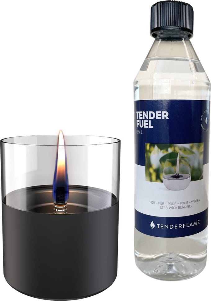 Tenderflame - Lilly 10 Black + 0,5L Tenderfuel - Giftset