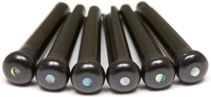 Graph Tech PP-2182-00 Traditionele Bridge Pinnen met Paua Schelp Inleg - Set van 6