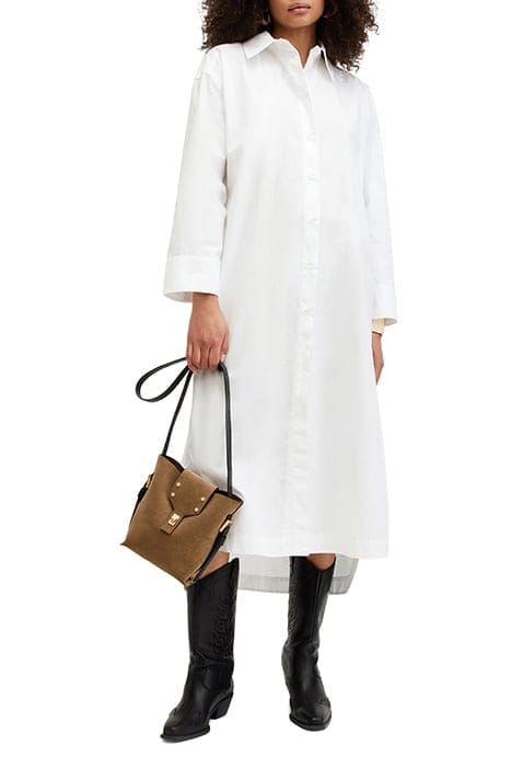 AllSaints Imogen Shirt Dress Chalk White Taglia: 8 | Abiti in T-Shirt Outlet | Donna | Bianco