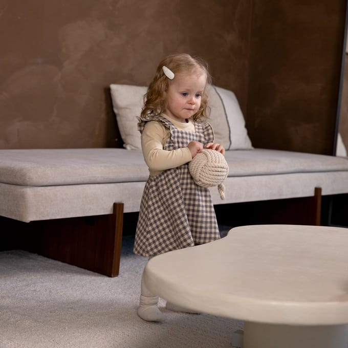 Dirkje meisjes salopette + longsleeve Dark sand - love