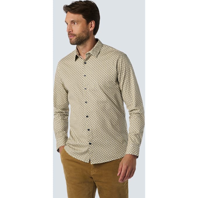 No Excess Shirt Stretch Allover Printed Cement Größe: M | Casual hemden Outlet | Herren