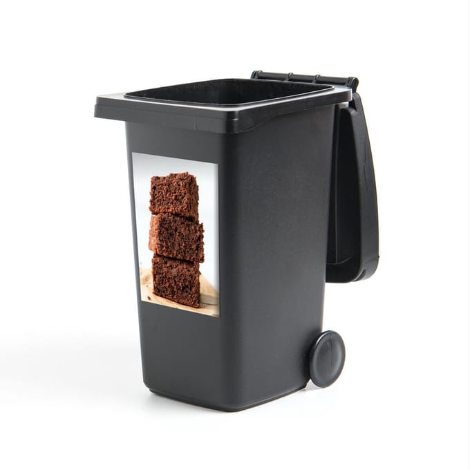 Container sticker Brownies - Opgestapelde brownies - 40x60 cm - kliko sticker - weerbestendige containersticker