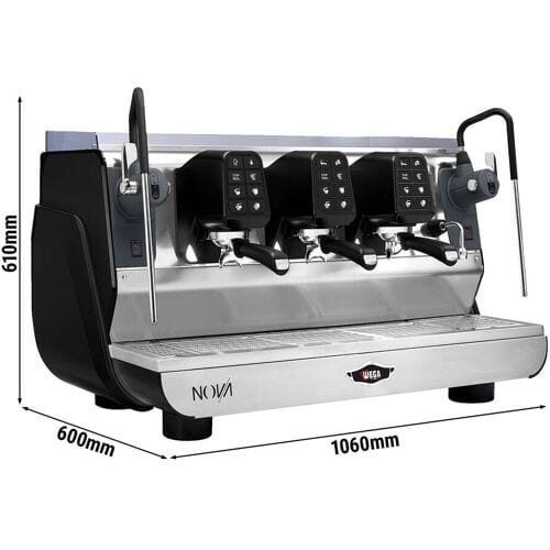 WEGA Nova Espressomachine / Pistonmachine - 3 groepen - met 2 melkopschuimers & heet water - Touch