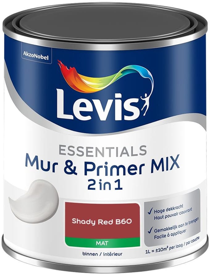 Levis - Essentials Mur & Primer Mix - Shady Red B60 - Mengverf - 1 L
