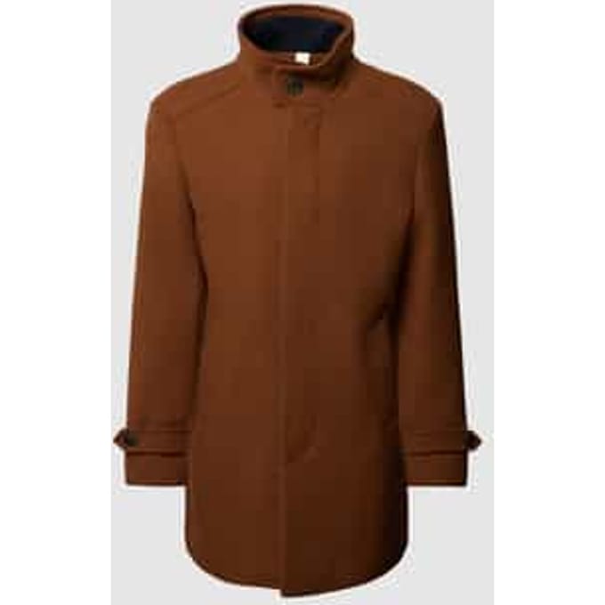 Lange jas met opstaande kraag, model 'REUBEN'
