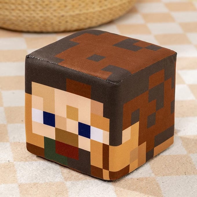 Minecraft Périphérique Coussins Carrés Oreillers Peluche Gazon Boîte de Rangement Cadeau Jouets 10cm brown