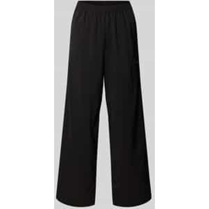 Wide leg sweatpants met logodetail
