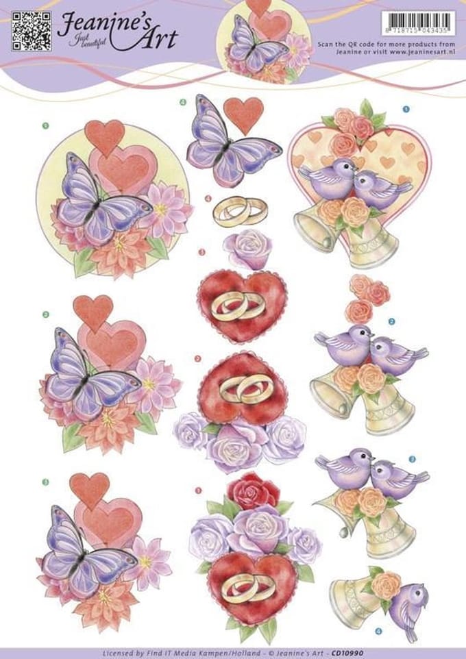 Love and Wedding 3D-Knipvel Jeanine's Art 1 stuks