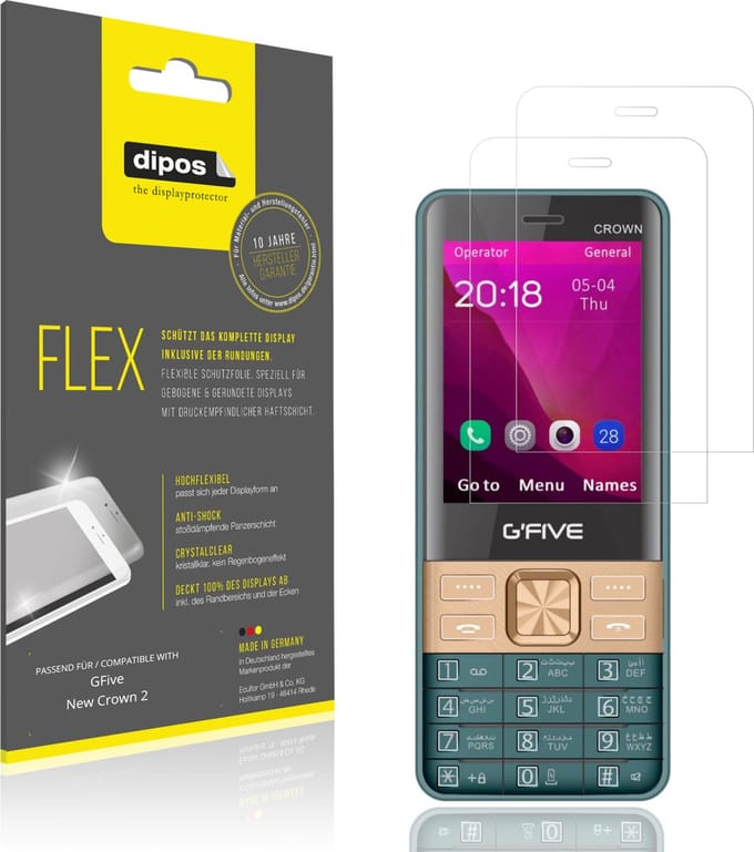 dipos – 2x Beschermfolie geschikt voor GFive New Crown 2 | 3D Full Cover Screenprotector | 100% Passend