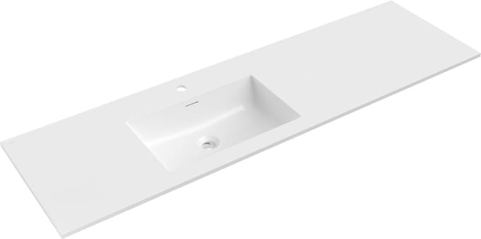 Mexen Otis ingebouwde wastafel links 161 x 46,5 cm, glanzend wit - 25181600L