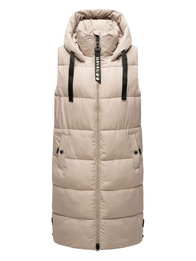 Navahoo dames lange bodywarmer Schnuffelchen – Warm & Stijlvol met Capuchon