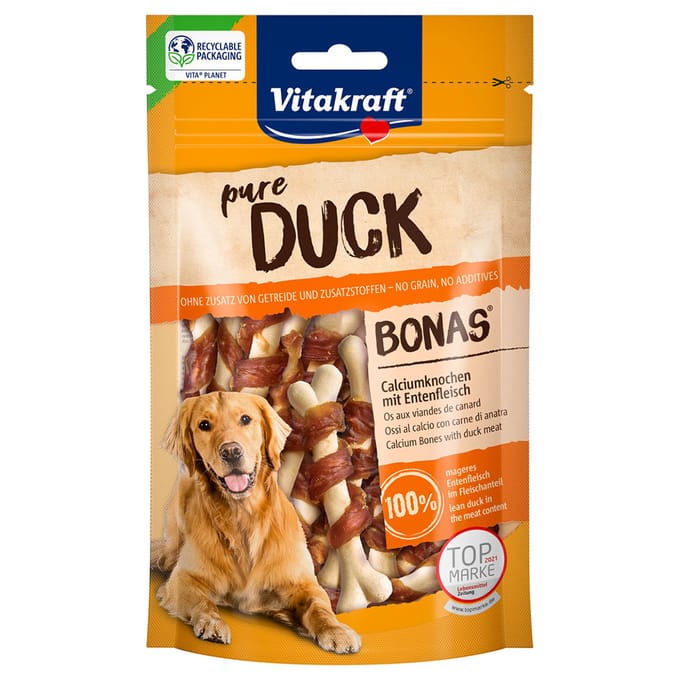 Vitakraft pure DUCK Bonas Calciumbotten met Eend - 80 g