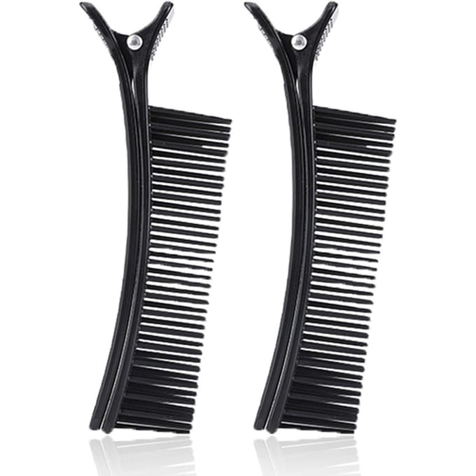 2 stuks Haarstyling Clip Afdeling Haarspeld Kappers Partition Haarklem Fluorescerende Kleur zwart