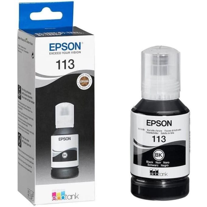 Original Ink Cartridge Epson 113 EcoTank Pigment Black ink bottle Black 140 ml