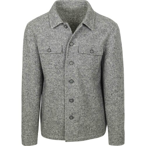 Suitable Overshirt Boiled Wool Blend Grijs - Maat XXL - Heren