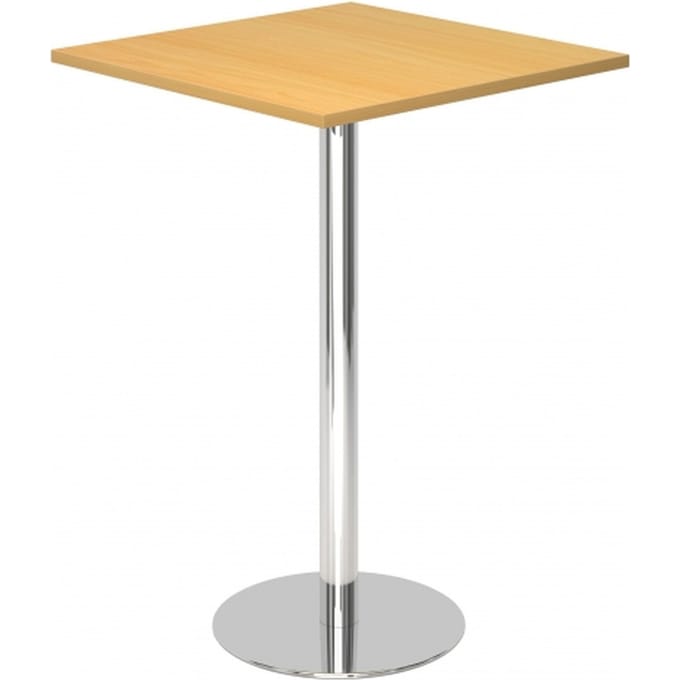 BISTRO H88Q C - Systeem conferentietafel Beuken 80 x 80 Chroom