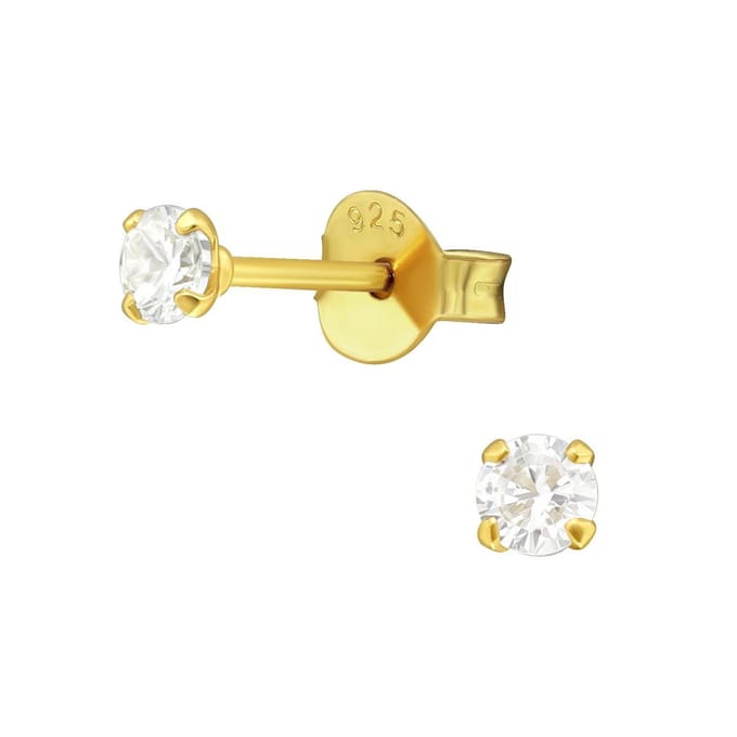 Montebello Oorbellen Alinka Small - 925 Zilver Verguld - ∅3mm