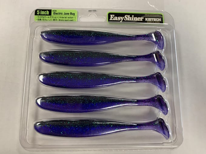 Keitech Easy Shiner 5 (12,5 cm) Softbait - 6 stuks Electric June Bug 408T