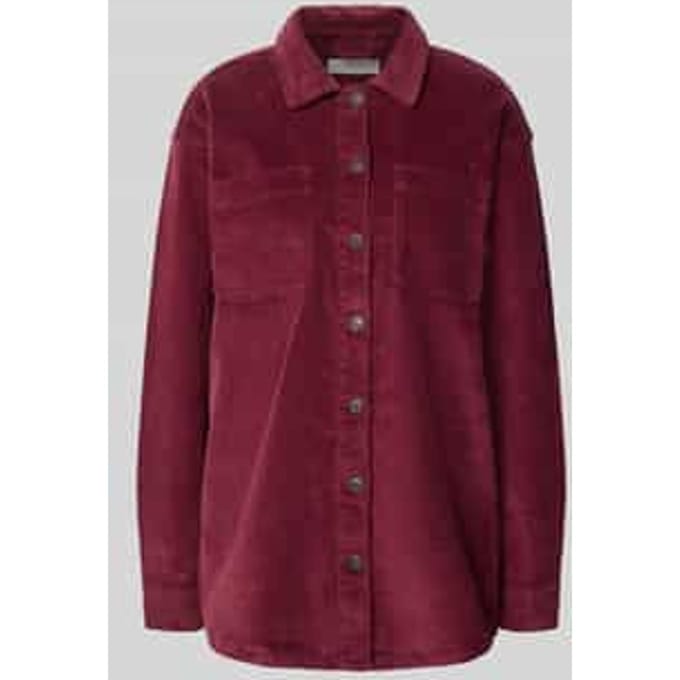Regular fit overhemdblouse van corduroy met borstzakken, model 'ALVA'