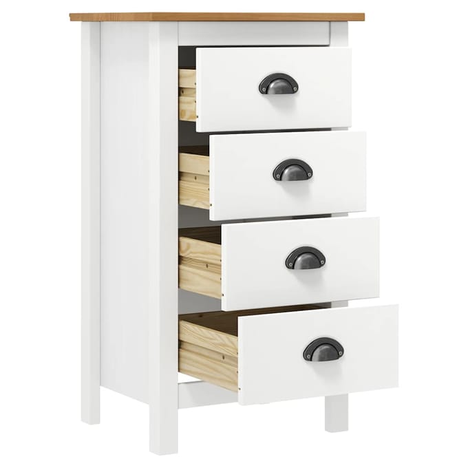 vidaXL - Dressoir - Hill - 46x35x80 - cm - massief - grenenhout - wit