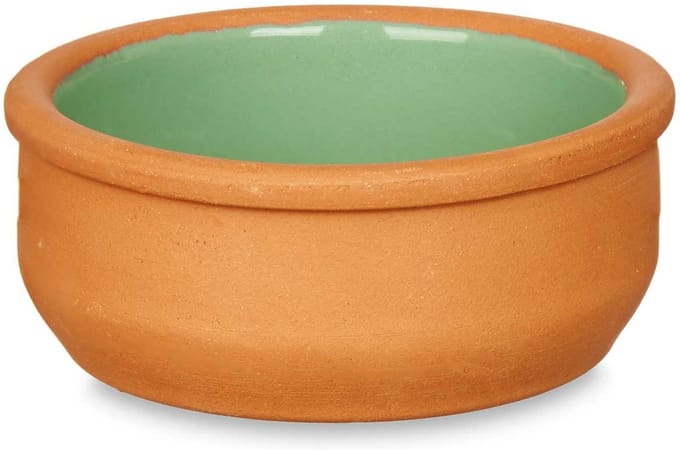 La Dehesa Tapas/creme brulee serveer schaaltjes - 6x - mini - terracotta/groen - 8 x 4 cm