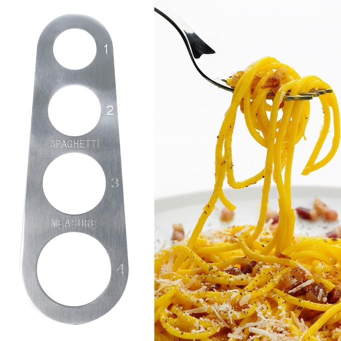 1 st RVS Spaghetti Afmeter Meetinstrument 4 Porties Koken Pasta Liniaal gray