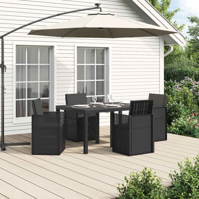 vidaXL - Tuin - Eettafel - Set - 5 - st - Antracietkleurig - PP