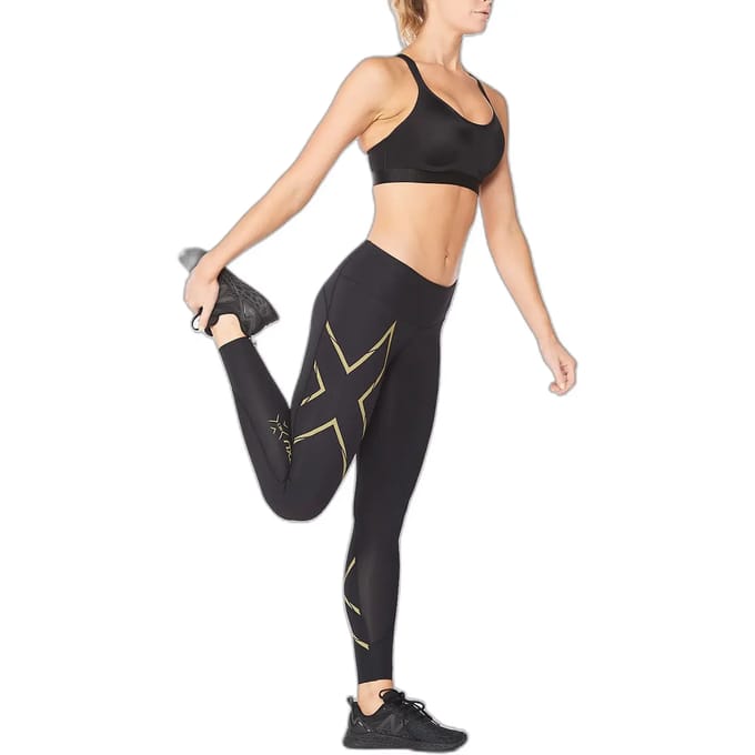 2XU Light Speed Mid-Rise Compression Long Tight Dames Black/Gold