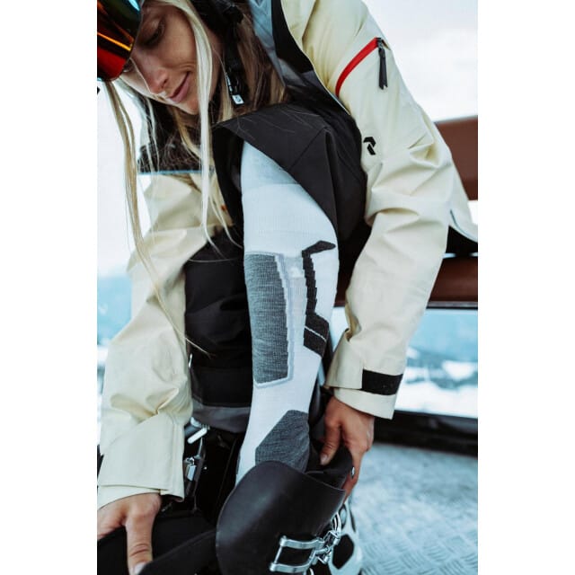 FALKE SK4 warm dun wol functioneel materiaal skisokken dames wit - maat 41-42