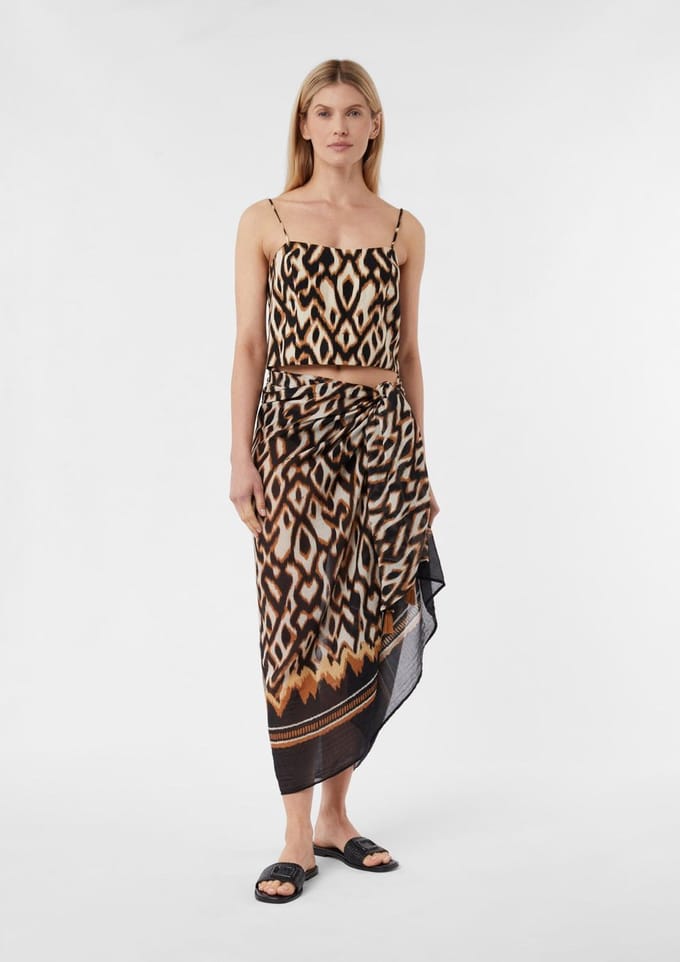 Dierenprint Katoenmengsel Pareo Dames COMMA