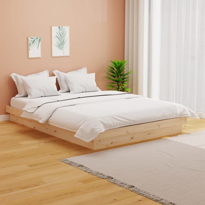 vidaXL - Bedframe - massief - hout - 135x190 - cm