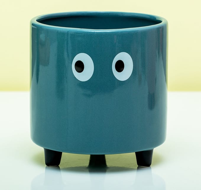 Fisura Bloempot Met Ogen - Blauw