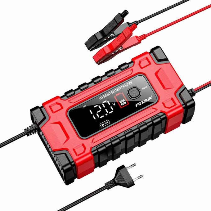 AWTools EM05010 Serie - Acculader - 12V/24V 10A - LCD Display - Microprocessorgestuurd