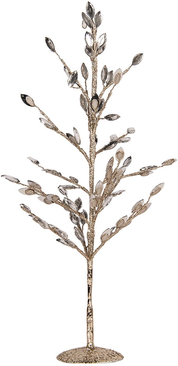 Clayre & Eef Decoratie Boom 9x9x50 cm Zilverkleurig Metaal