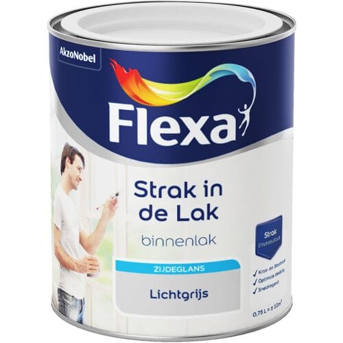 Flexa - Strak In De Lak Binnenlak Zijdeglans - Lichtgrijs - 750 Ml