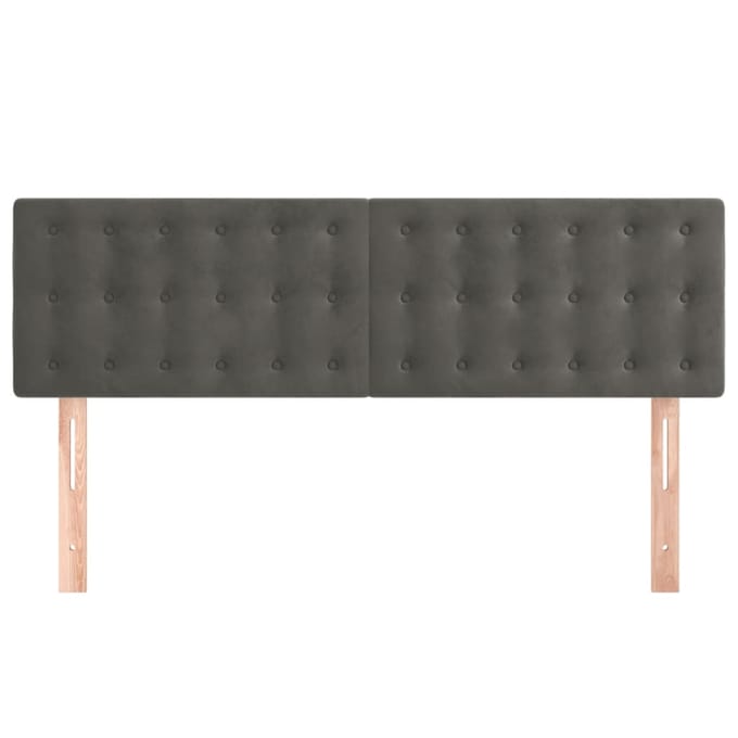 vidaXL - Hoofdborden - 144x5x78/88 - cm - fluweel - donkergrijs