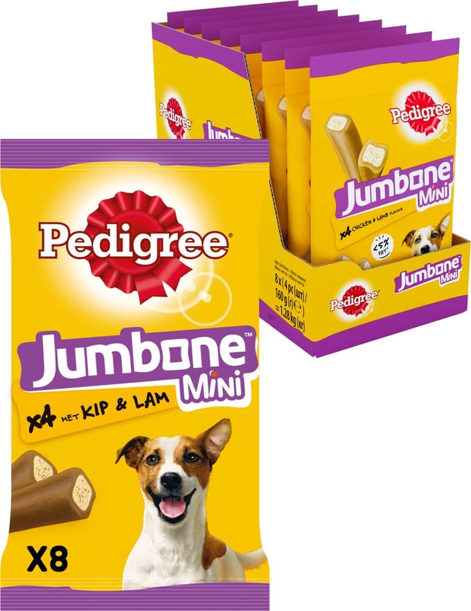 Pedigree Hondensnacks - Jumbone Mini - Kip & Lam - 8x4 stuks