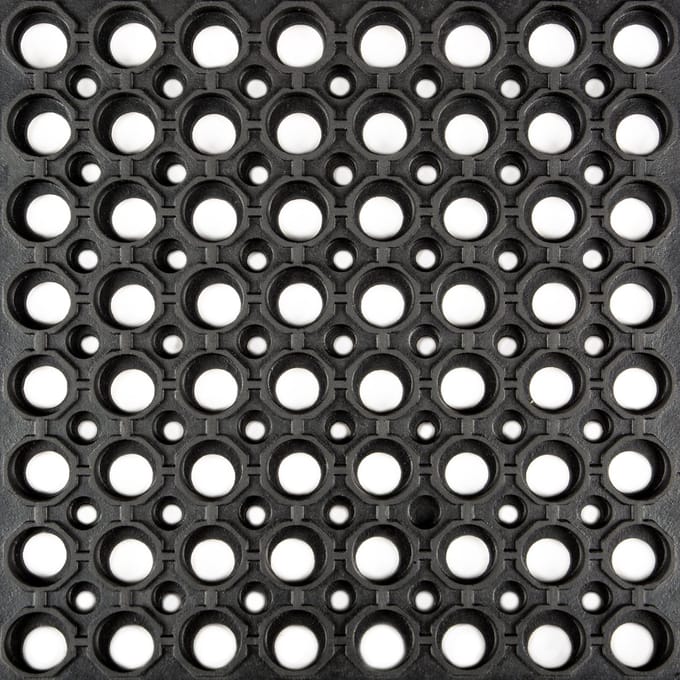 Rubbermagazijn - Rubber ringmat open bodem XXL met aflooprand - 298x90x1,2cm
