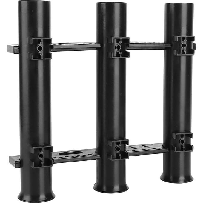 Buiten Vissen Verticale 3-Delige Hengelrek Opslaghouder Hengelbuis Montagebeugel black